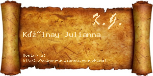 Kálnay Julianna névjegykártya